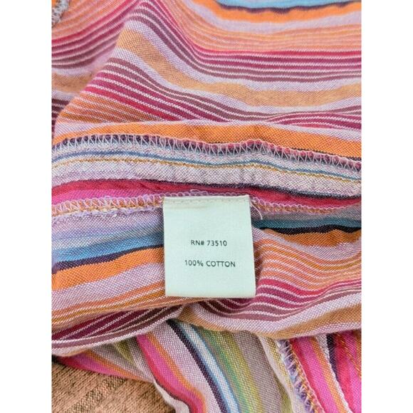 Uncle Frank Purple Haze Dress Striped Flowy Boho Bohemian Medium Pink Ruffle - Picture 8 of 9